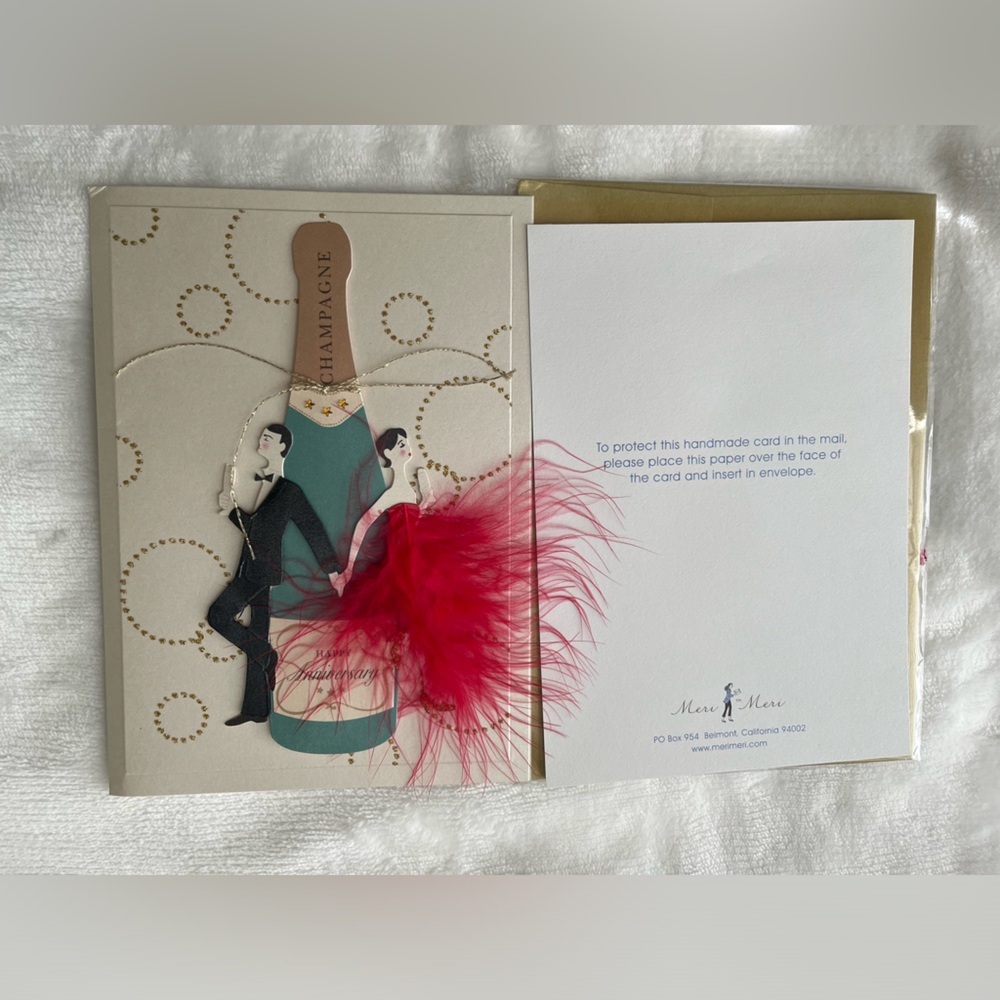 Happy Anniversary card-NWT- couple champagne bottle  *pick 5 for $25 deal